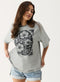 Floral Printed Grey Color T-shirt