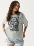 Floral Printed Grey Color T-shirt