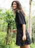 Metallic Flower Printed Black T-shirt