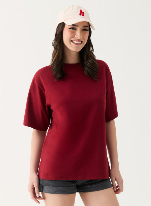 Maroon Oversized T-shirt