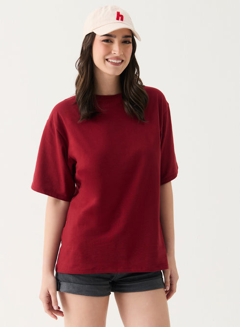Maroon Oversized T-shirt