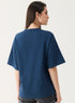 Metallic Flower Printed Navy Blue T-shirt