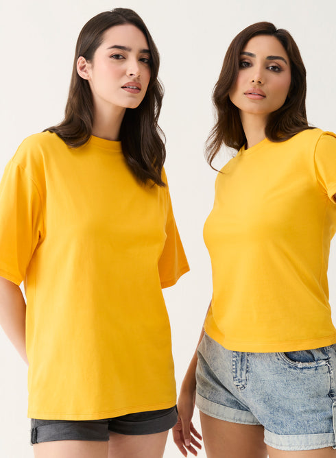 Yellow Sleeve Turn Up T-shirt