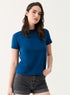 Teal Blue Basic Crew Neck T-shirt