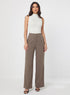 Flared Formal High Waist Pant- Dark Beige