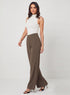 Flared Formal High Waist Pant- Dark Beige