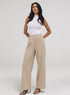 Beige Flared Leg Formal Pant