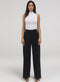 Jet Black Flared Leg Formal Pant