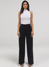 Jet Black Flared Leg Formal Pant