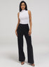 Jet Black Flared Leg Formal Pant