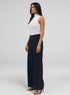 Navy Blue Flared Leg Formal Pant