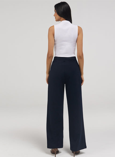 Flared Leg Formal Pant - Navy Blue