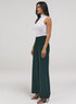 Green Flared Leg Formal Pant