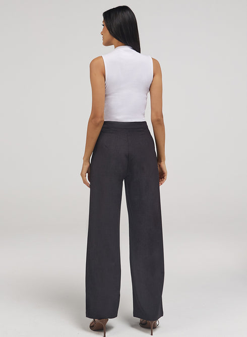Flared Leg Formal Pant - Grey