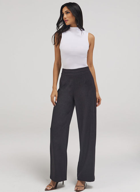 Flared Formal High Waist Pant- Dark Grey