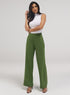 Flared Leg Formal Pants - Green