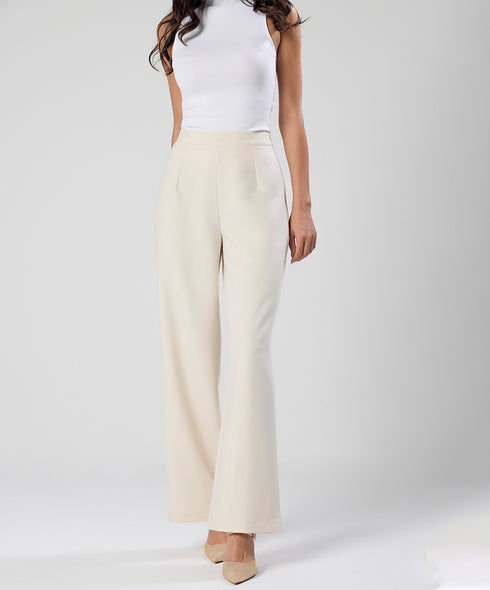 Flared Leg Formal Off White Pant