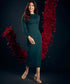 Long Sleeve Bodycon Green Midi Dress