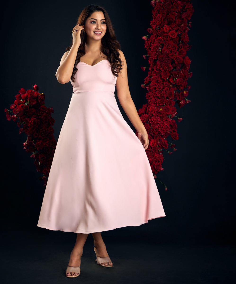 Pastel Pink Tube Dress Zigzag