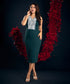 Trim Attached Green Ponte Dress