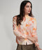 Pintuck Detailed Shaded Orange Printed Top