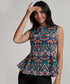 Sleeveless Printed Peplum Top