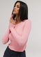 Rib Long Sleeve Top - Peach Pink