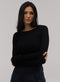 Rib Long Sleeve Top - Black