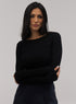 Rib Long Sleeve Top - Black