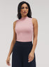 Rib Skinny Top - Salmon Pink