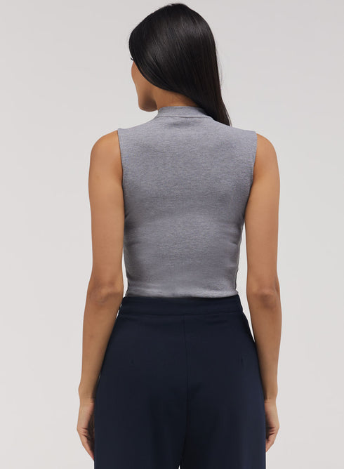 Rib Skinny Top - Light Grey