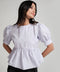Detailed Line Peplum Lavender Top
