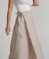 Wrap Cotton Skirt - Beige