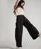 Flared Comfy Side Pocket Black Pant