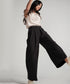 Flared Comfy Side Pocket Black Pant