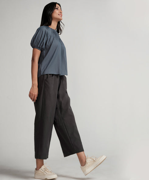 Grey Side Pocket Elasticated Waist Pant