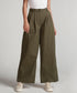 Flared Comfy Side Pocket Green Pant