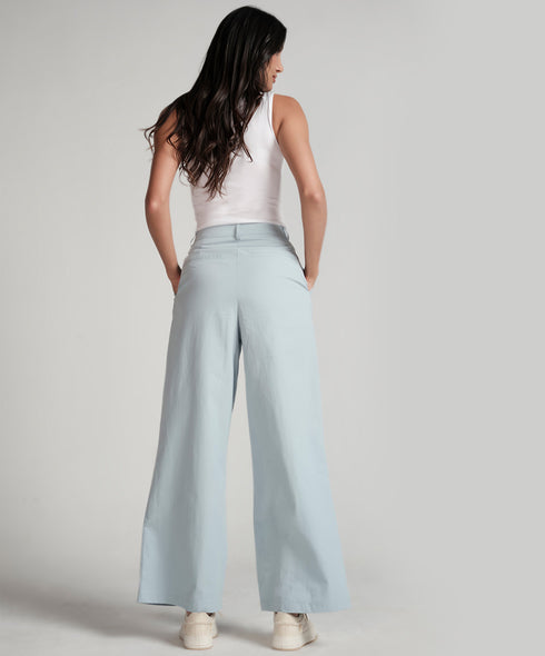 Flared Comfy Side Pocket Blue Pant