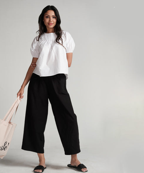 Black Side Pocket Elasticated Waist Pant