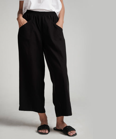Black Side Pocket Elasticated Waist Pant