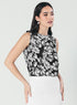 Sleeveless Printed Black & White Shirt