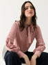 Pintucked Lantern Long Sleeve Top