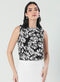 Sleeveless Printed Black & White Shirt