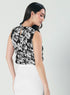 Sleeveless Printed Black & White Shirt