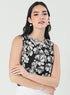 Sleeveless Printed Black & White Shirt
