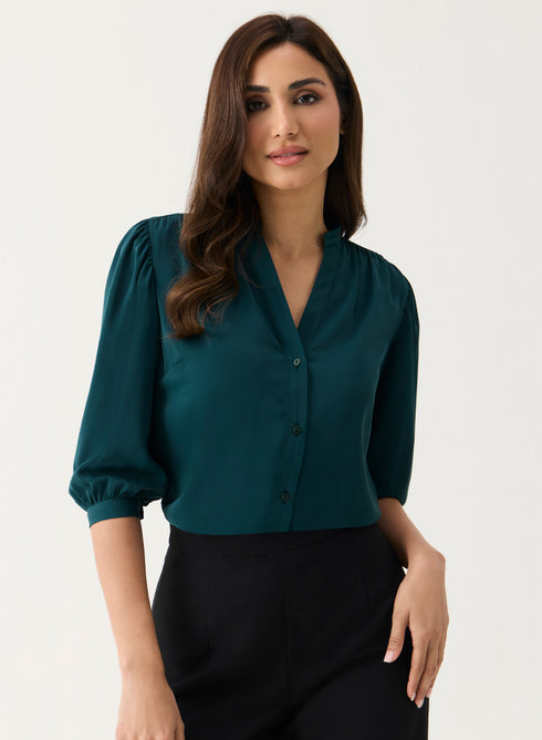 Classic Plain Solid Chiffon Top
