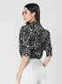 Printed Black White Three Quarter Top