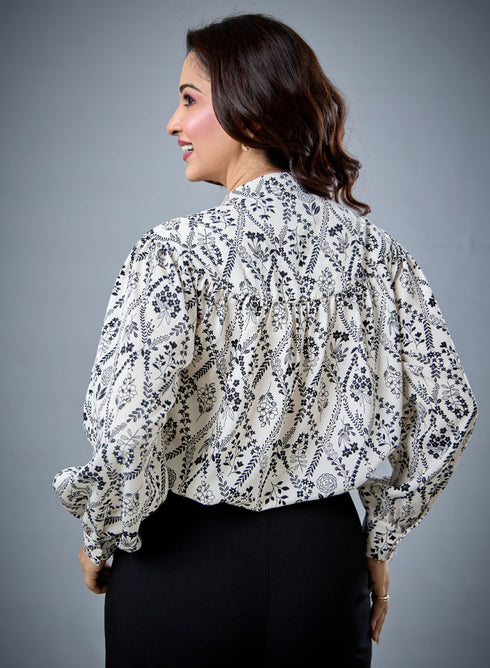 Front Tie Printed Top