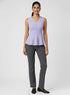 Lavender High V Neck Sleeveless Top