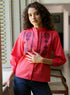 Hot Pink Embroidered Cotton Top